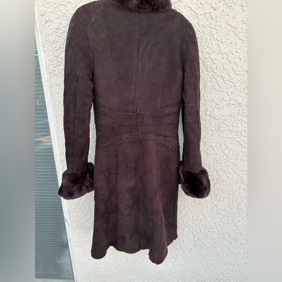Sacha Pacha brown fur and shearling coat L - Picture 3 of 10